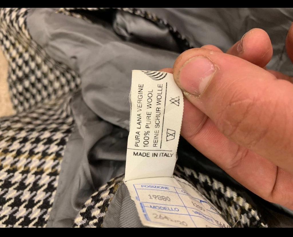 Vintage houndstooth plaid pure wool classic hunting jacket blazer 42R