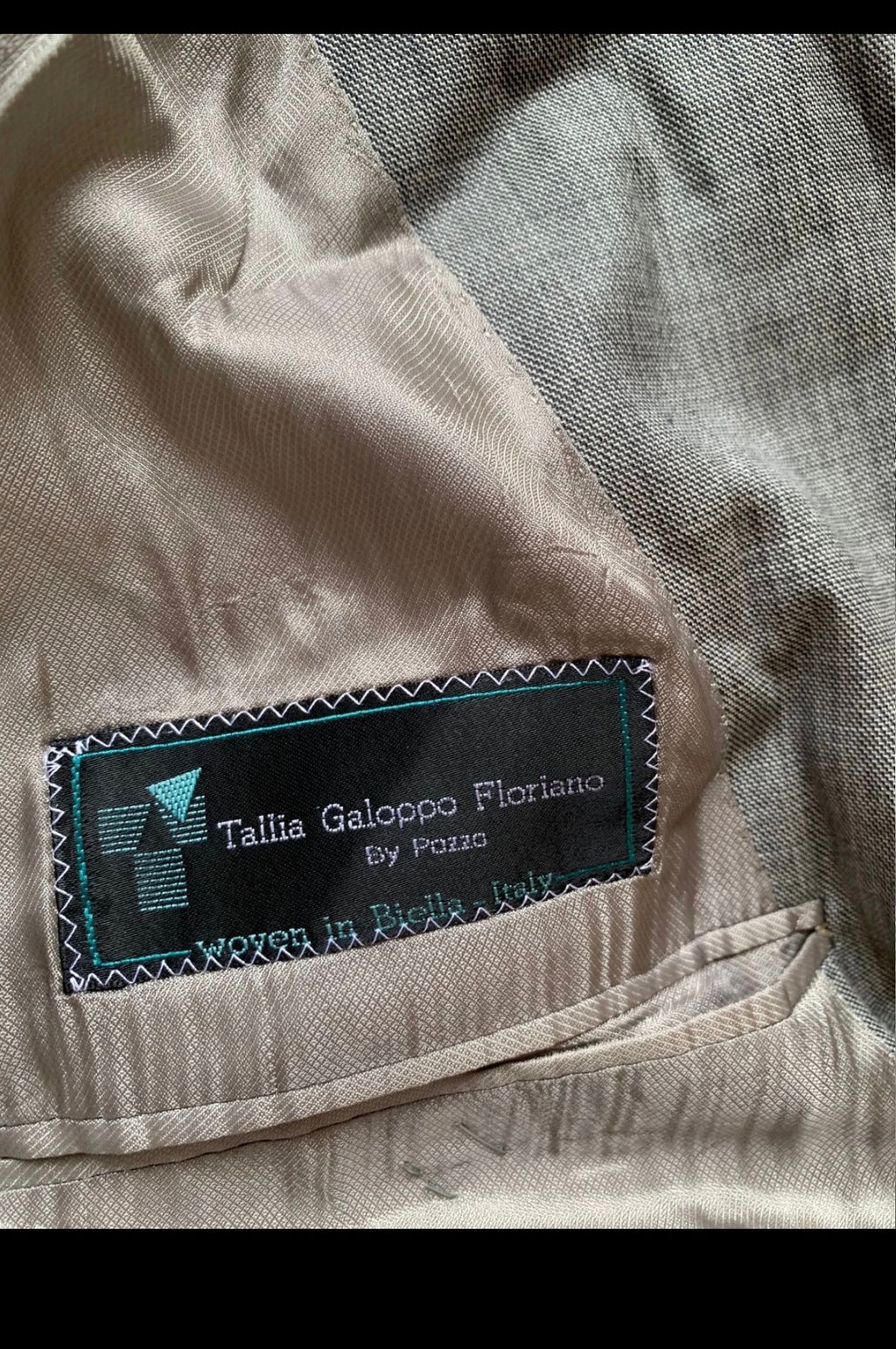Vintage Superfine pure wool double breasted gangster gray suit 46R XL