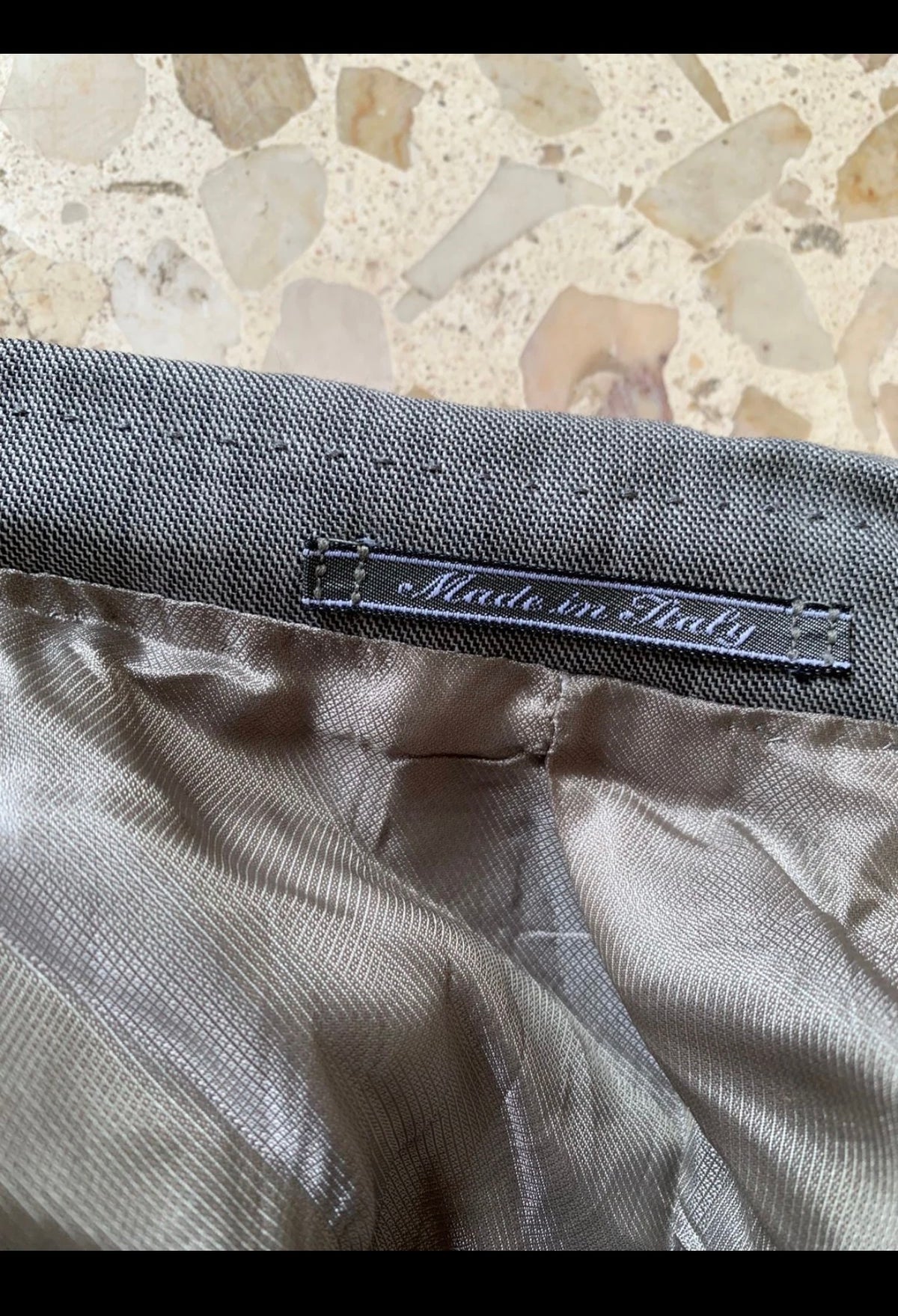 Vintage Superfine pure wool double breasted gangster gray suit 46R XL