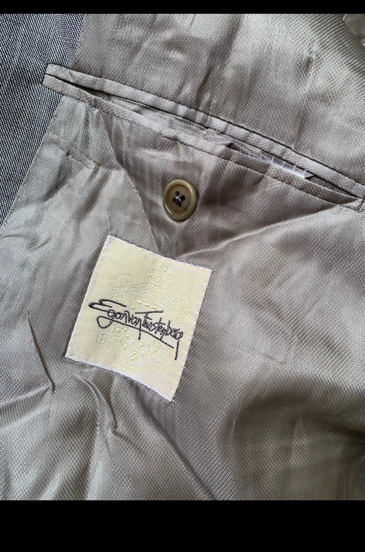 Vintage Superfine pure wool double breasted gangster gray suit 46R XL