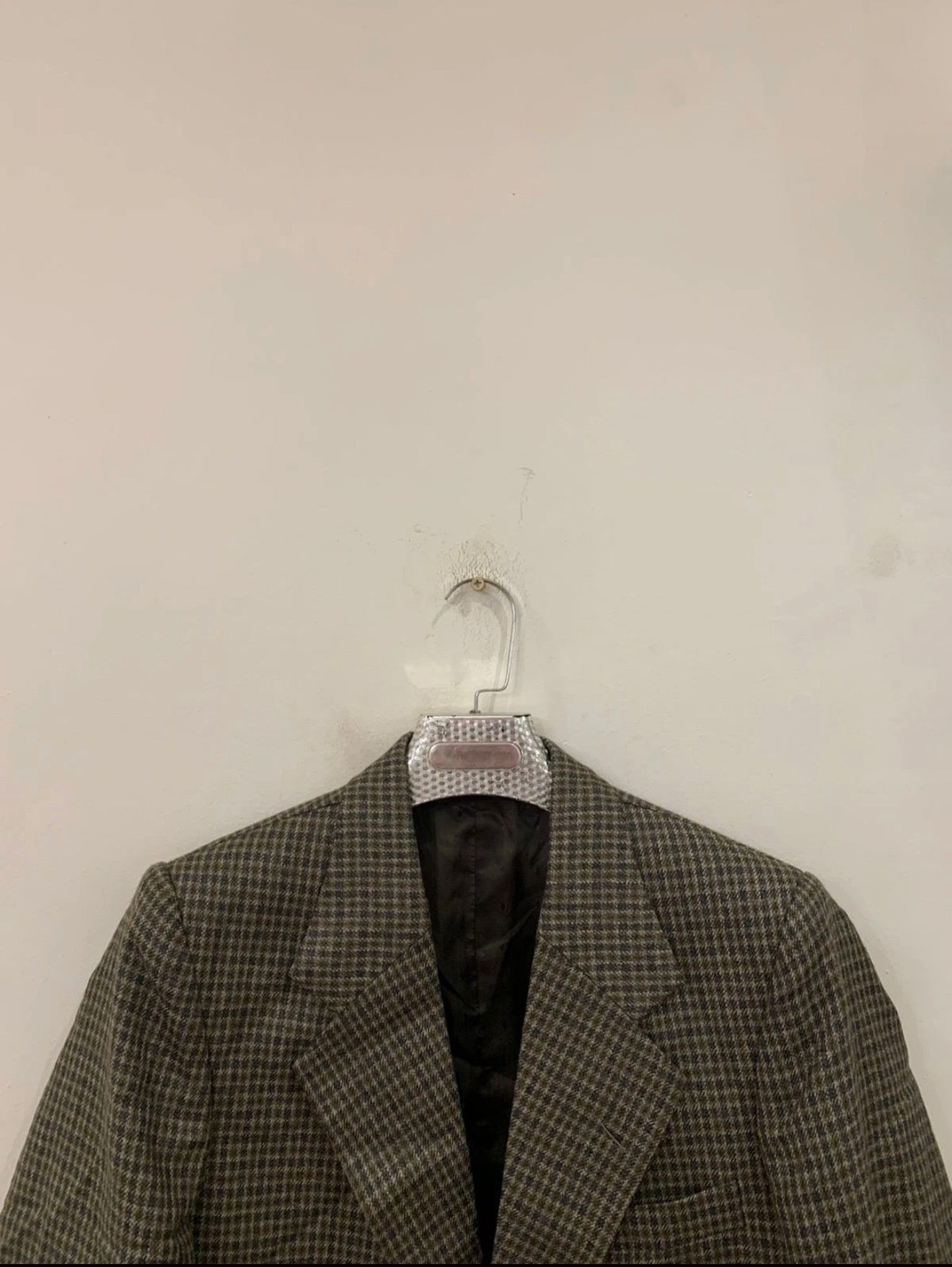 1970s Vintage houndstooth plaid pure wool classic hunting jacket blazer 44R