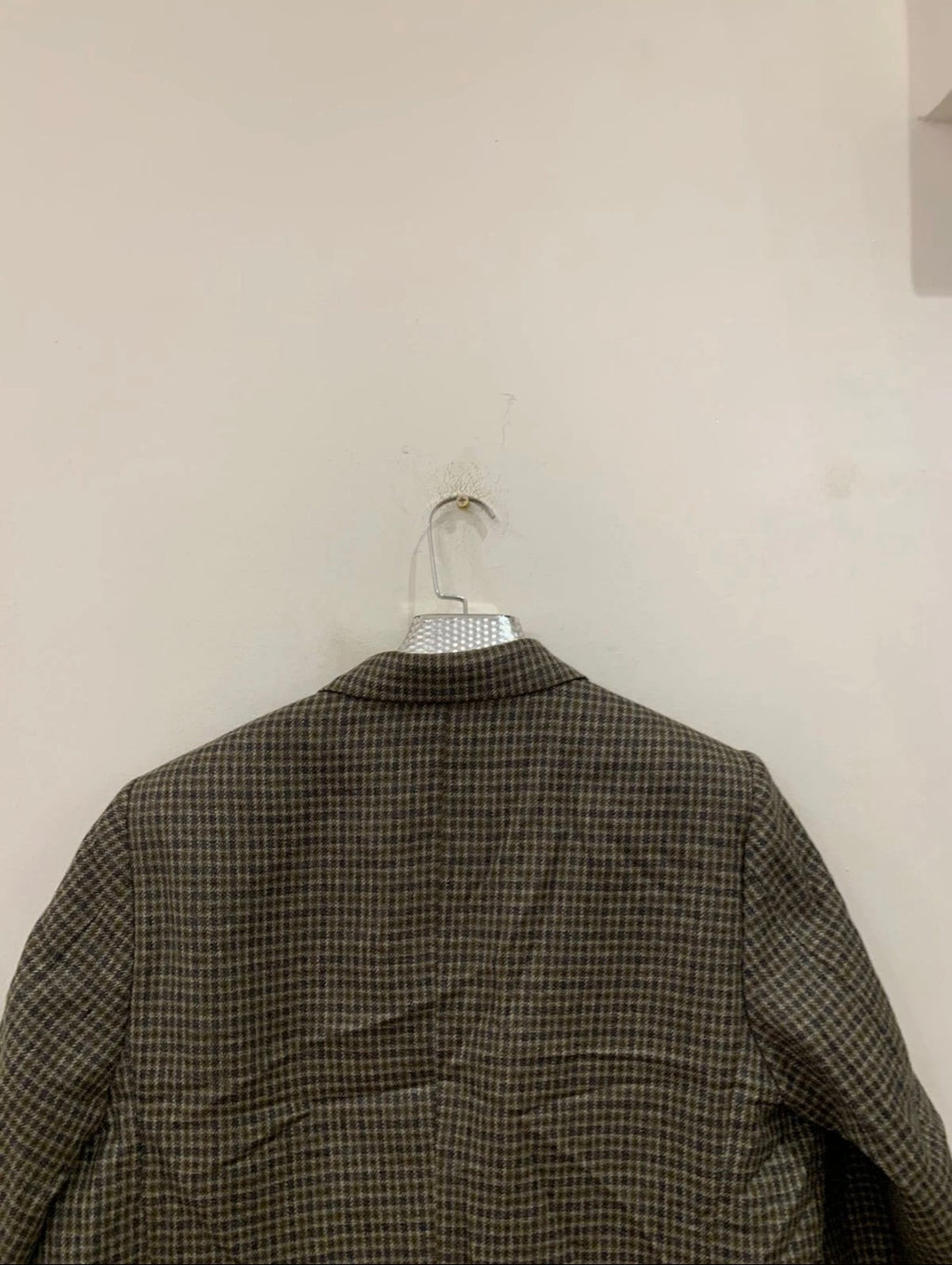 1970s Vintage houndstooth plaid pure wool classic hunting jacket blazer 44R