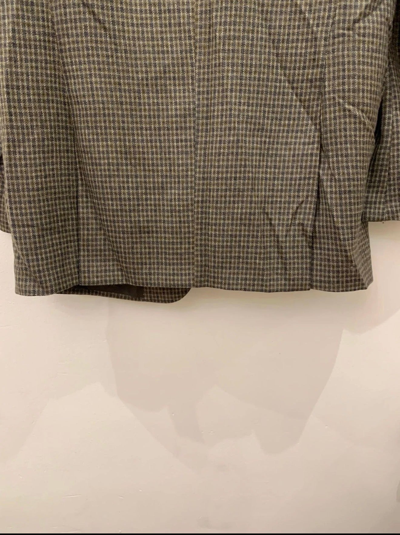 1970s Vintage houndstooth plaid pure wool classic hunting jacket blazer 44R