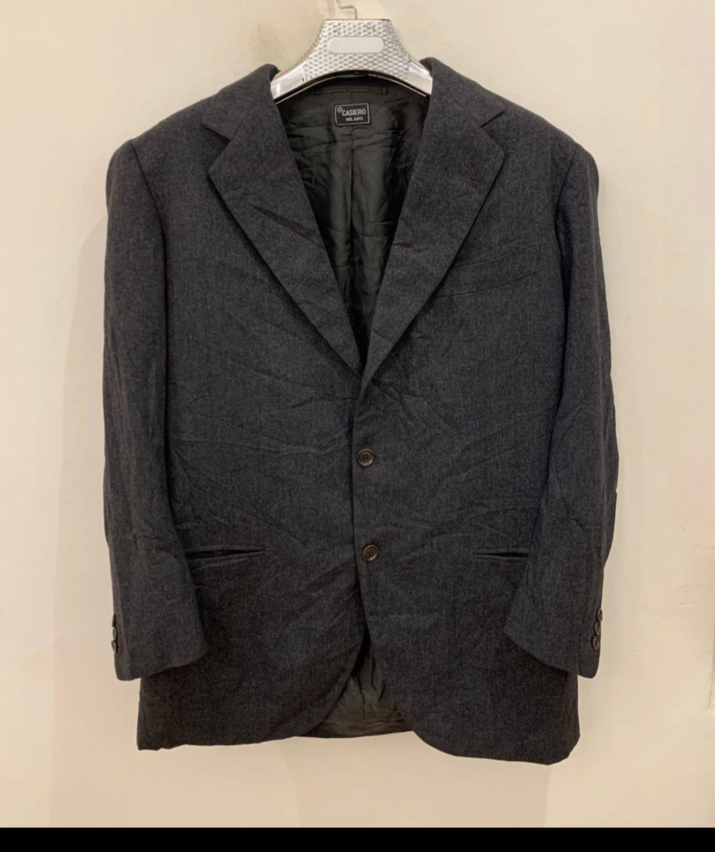 1970s Vintage all worsted wool classic charcoal striped 3 button suit 42R