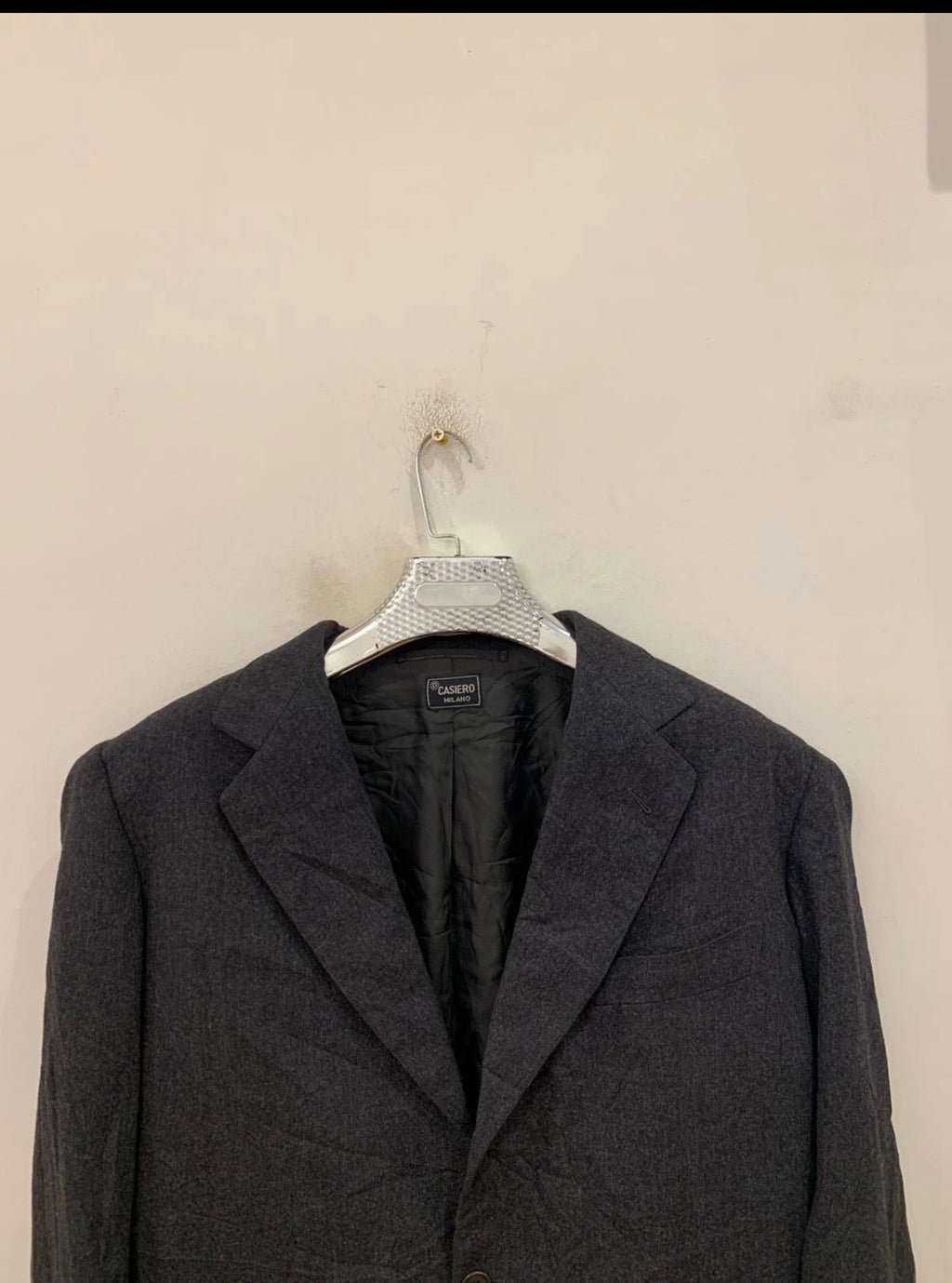 1970s Vintage all worsted wool classic charcoal striped 3 button suit 42R