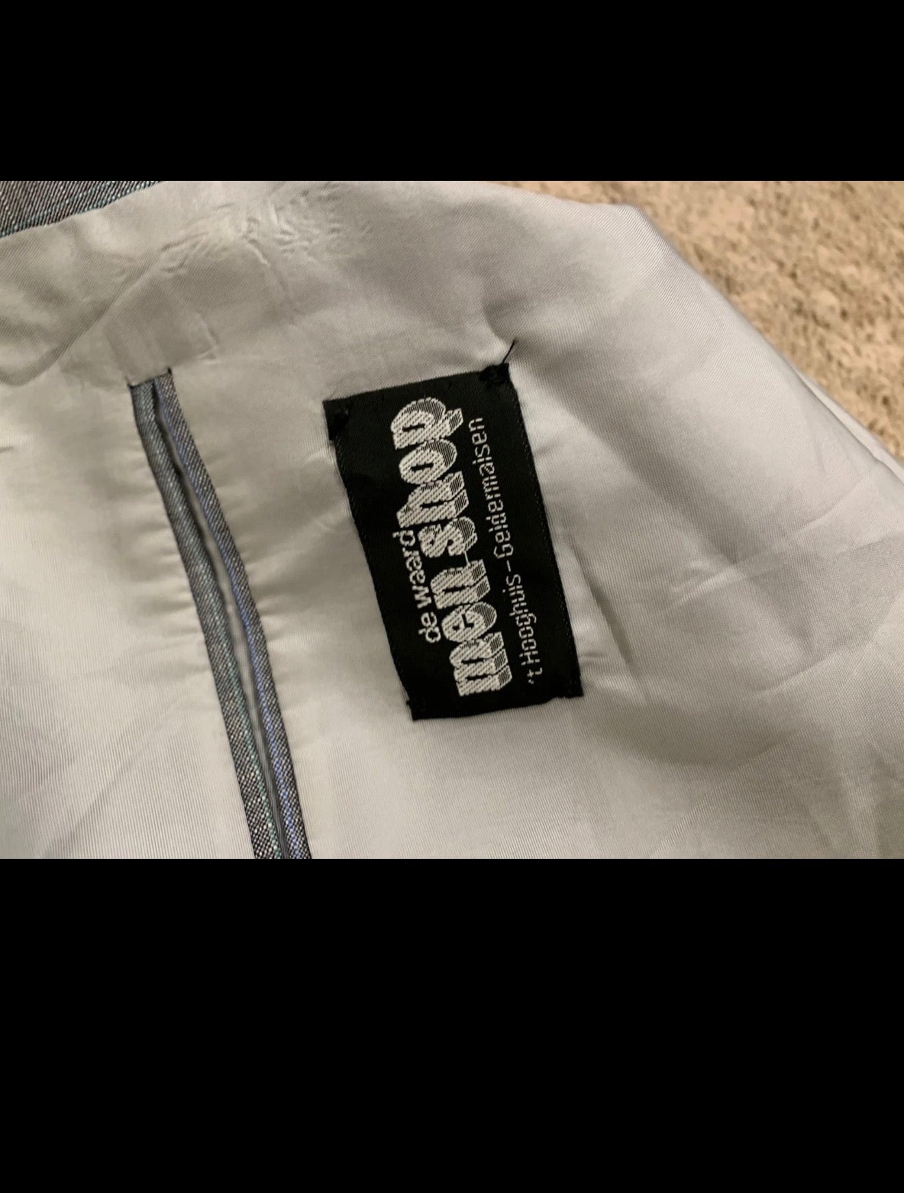 Vintage Wool Mohair blend classic double breasted striped gray suit 46L XL