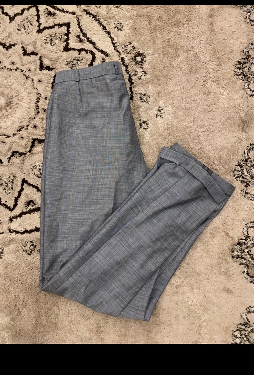Vintage Wool Mohair blend classic double breasted striped gray suit 46L XL