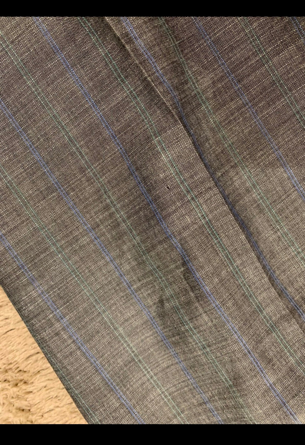 Vintage Wool Mohair blend classic double breasted striped gray suit 46L XL