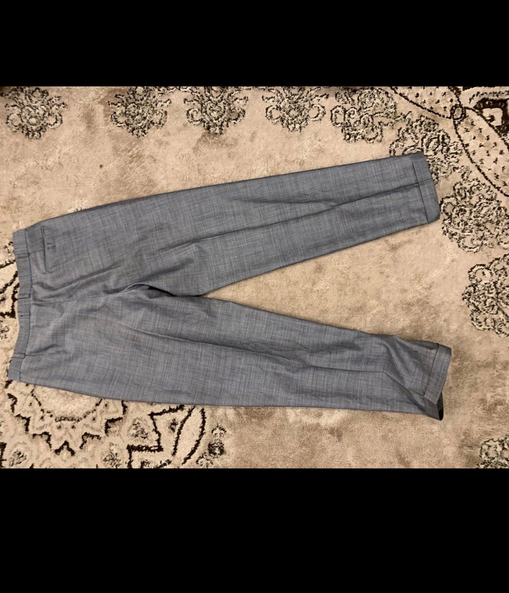 Vintage Wool Mohair blend classic double breasted striped gray suit 46L XL