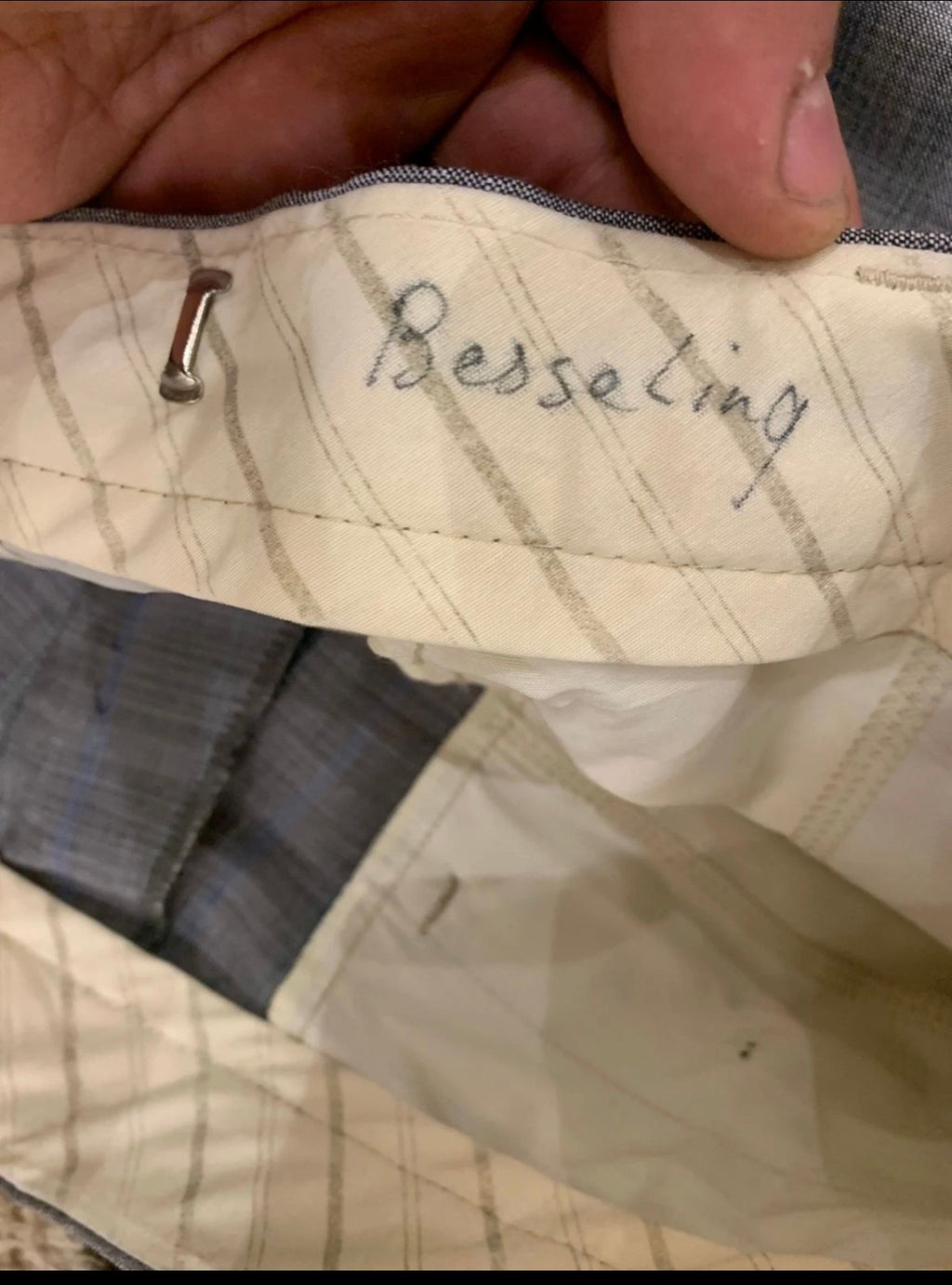 Vintage Wool Mohair blend classic double breasted striped gray suit 46L XL
