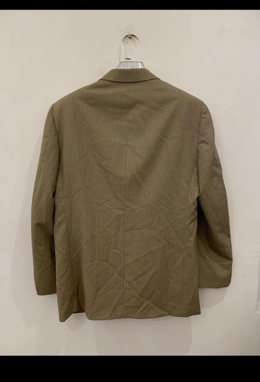 Vintage Lebole pure wool classic 2 button striped brown suit 42R 42L