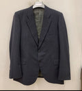 Vintage all worsted wool classic charcoal 2 button striped suit 42R 42L