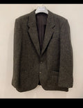Vintage pure wool handwoven tweed camouflage brown hunting jacket blazer 44R