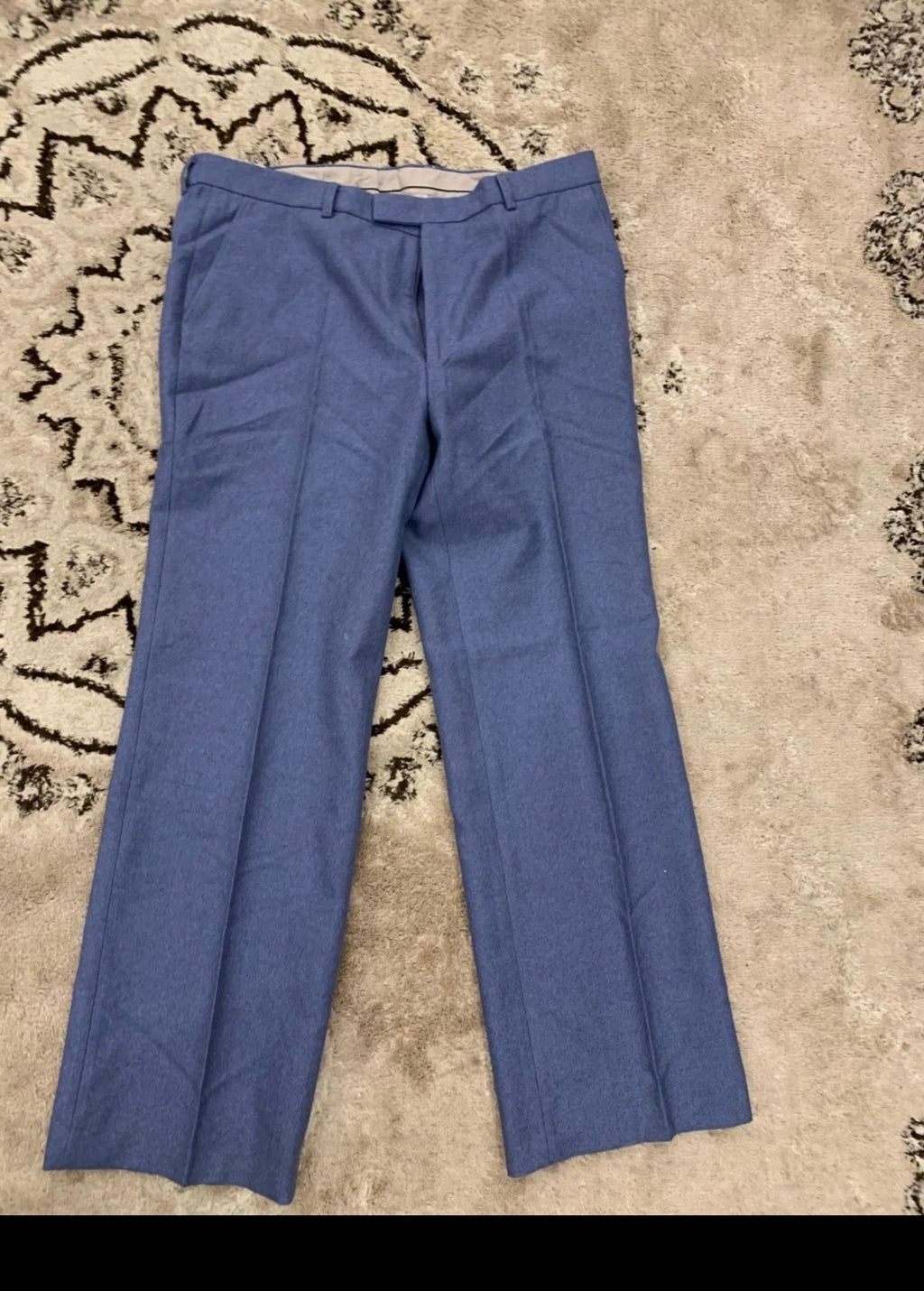 1970s Vintage classic pure wool unique blue 2 button French suit 38R