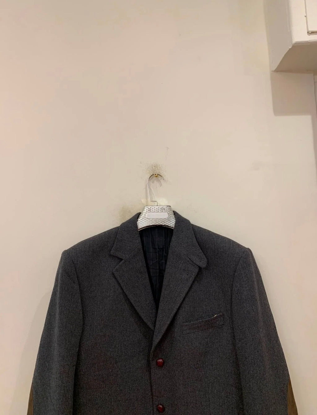 Vintage Scapa pure wool herringbone charcoal hunting jacket blazer 44L