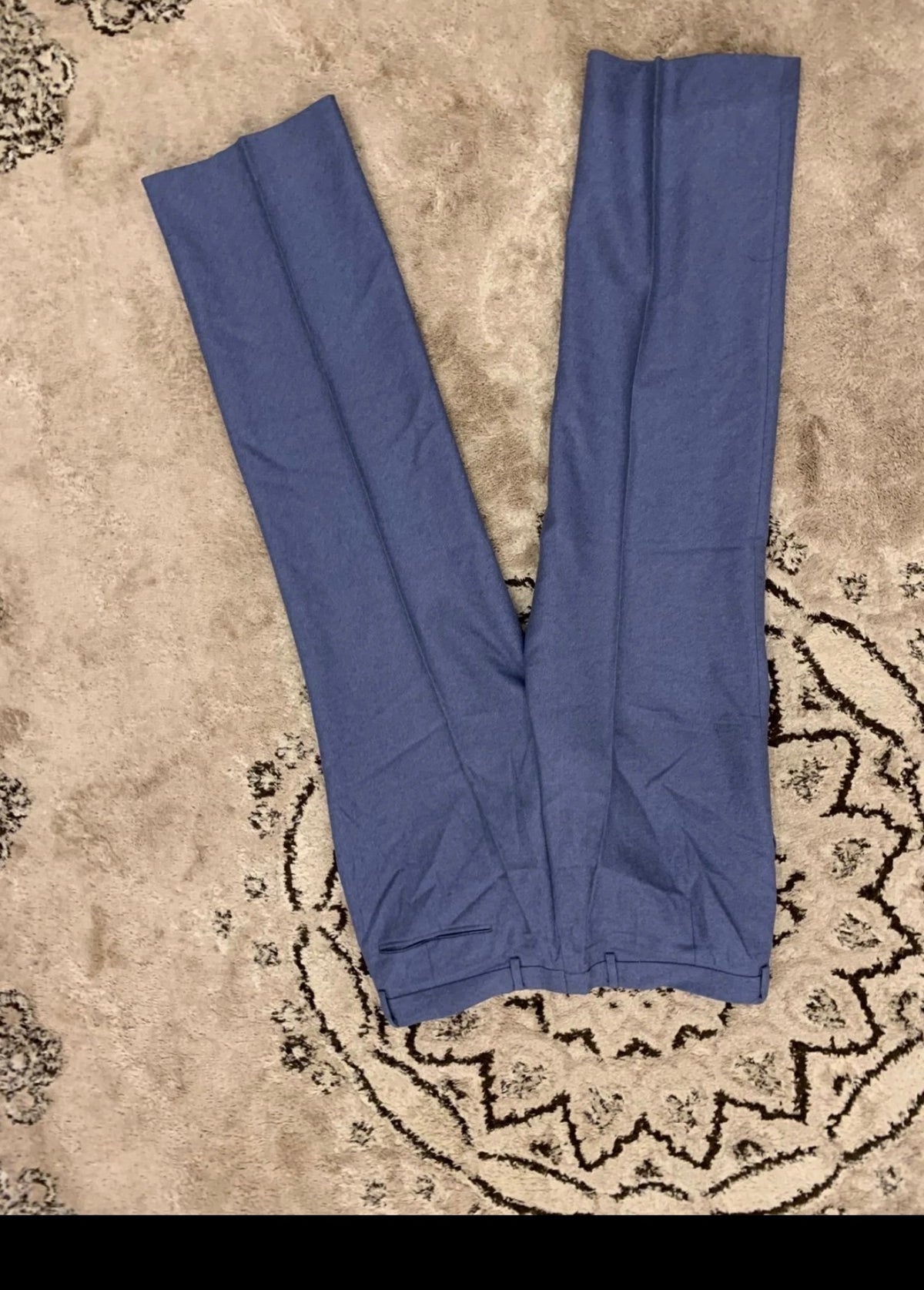 1970s Vintage classic pure wool unique blue 2 button French suit 38R