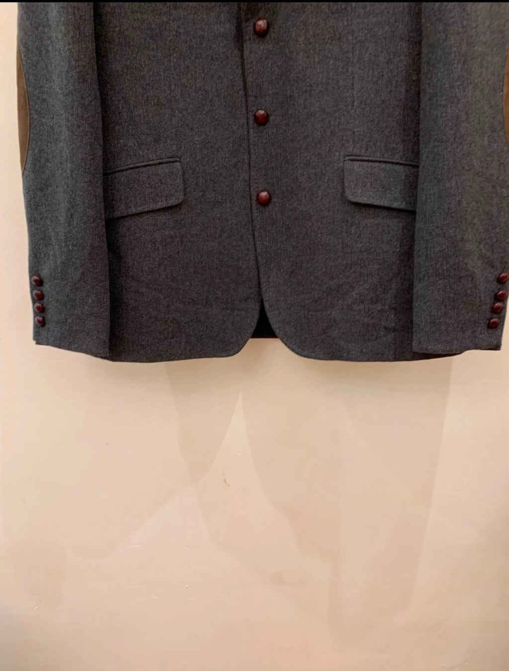 Vintage Scapa pure wool herringbone charcoal hunting jacket blazer 44L