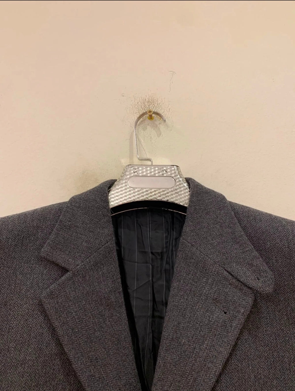 Vintage Scapa pure wool herringbone charcoal hunting jacket blazer 44L