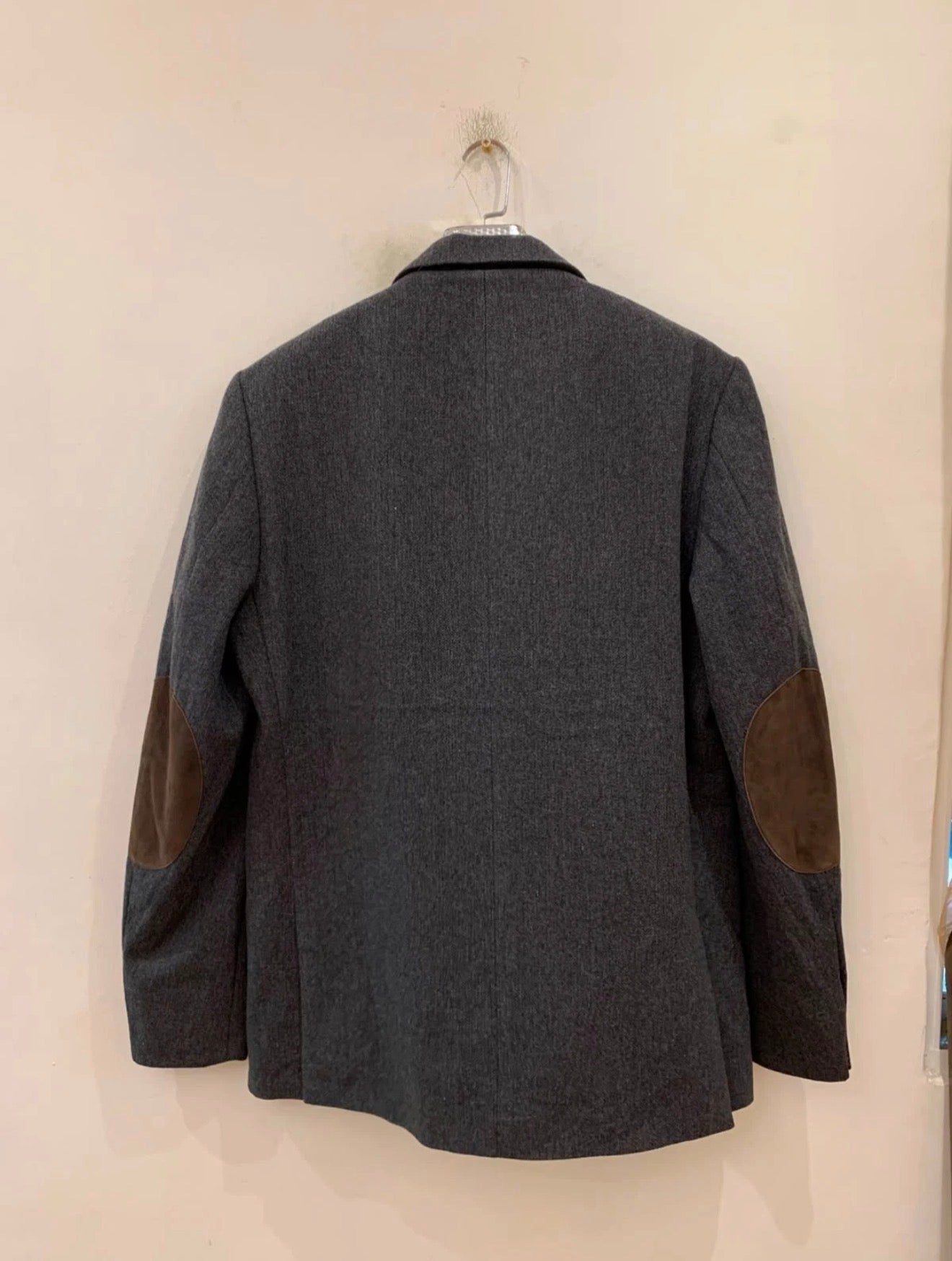 Vintage Scapa pure wool herringbone charcoal hunting jacket blazer 44L