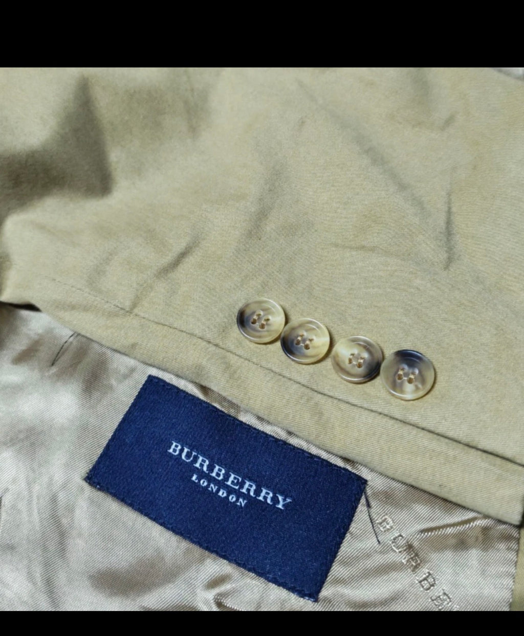 Vintage Burberry London 100% pure Cotton classic brown summer suit 46L XL