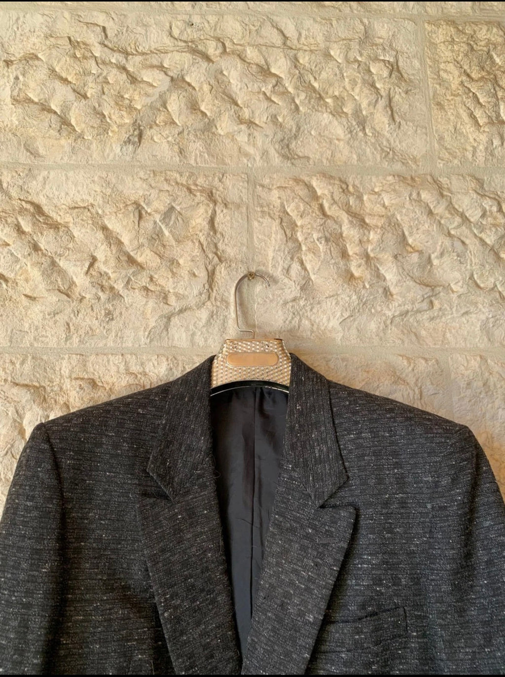 Vintage wool blend double breasted classic charcoal jacket blazer 40R