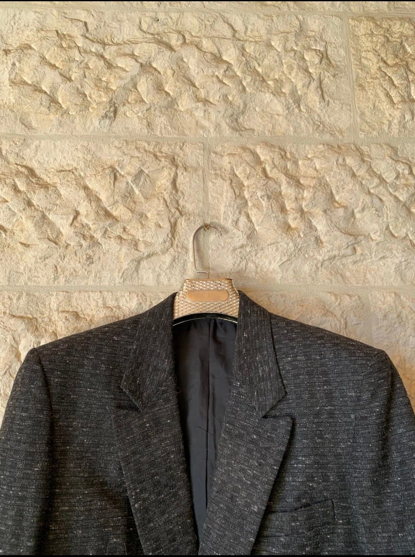 Vintage wool blend double breasted classic charcoal jacket blazer 40R