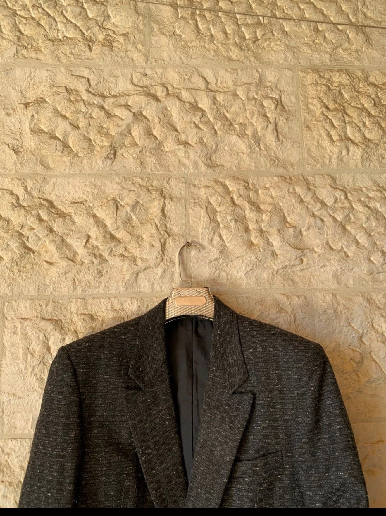 Vintage wool blend double breasted classic charcoal jacket blazer 40R