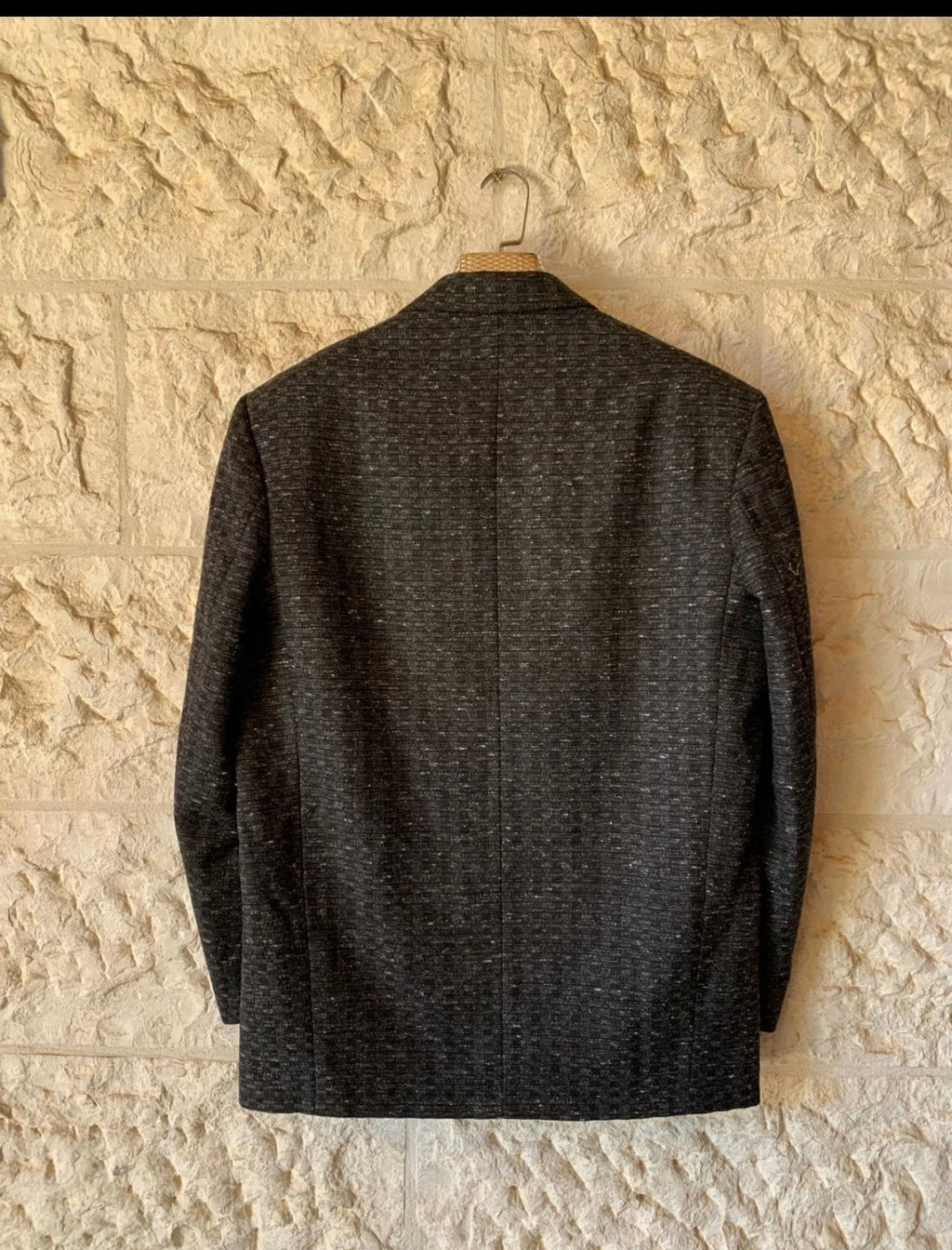 Vintage wool blend double breasted classic charcoal jacket blazer 40R