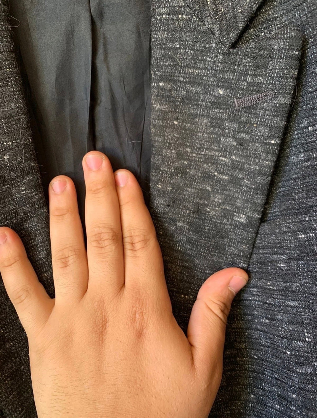 Vintage wool blend double breasted classic charcoal jacket blazer 40R