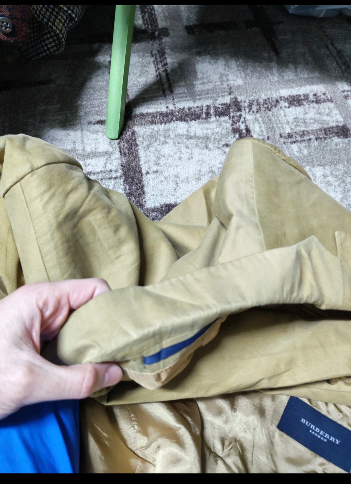 Vintage Burberry London 100% pure Cotton classic brown summer suit 46L XL