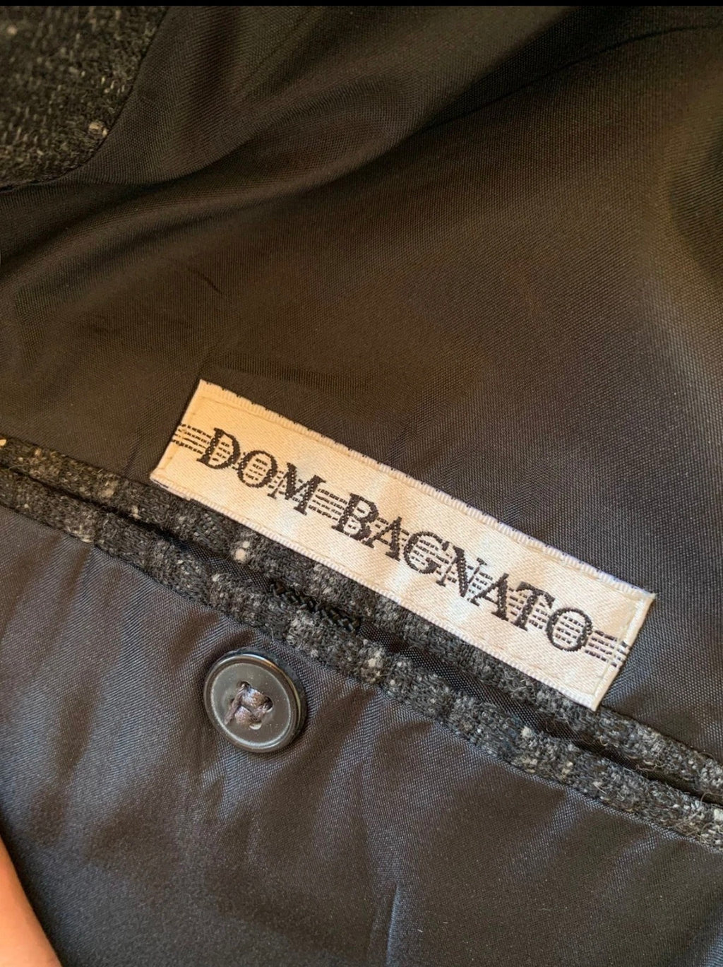 Vintage wool blend double breasted classic charcoal jacket blazer 40R
