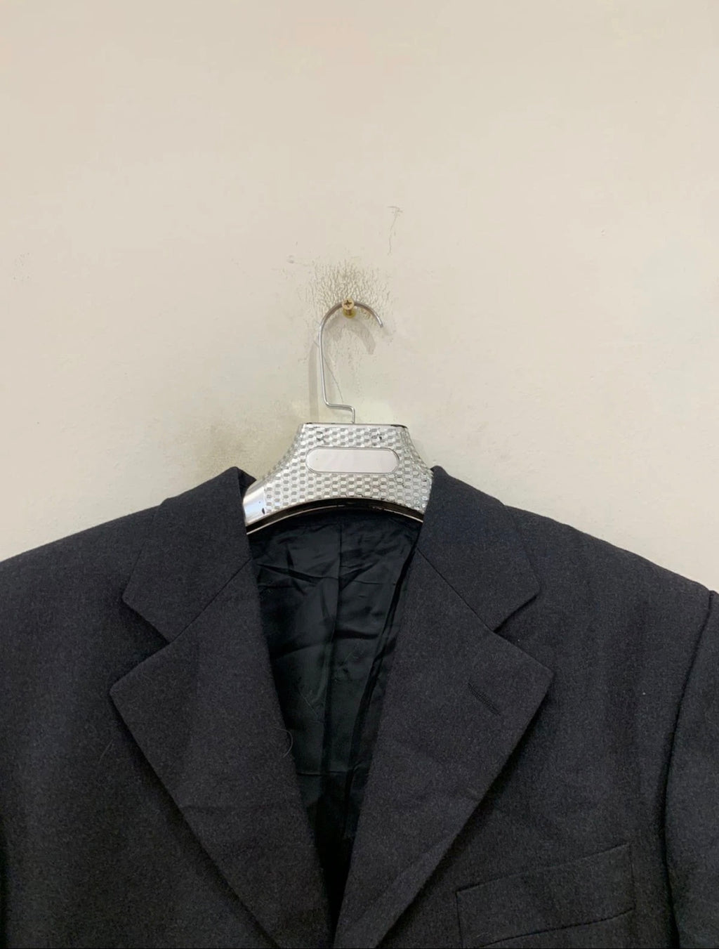 Vintage pure wool charcoal classic 3 button suit jacket blazer 42R