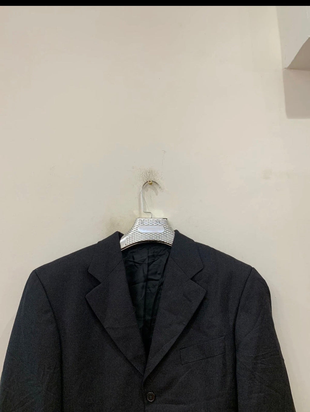 Vintage pure wool charcoal classic 3 button suit jacket blazer 42R