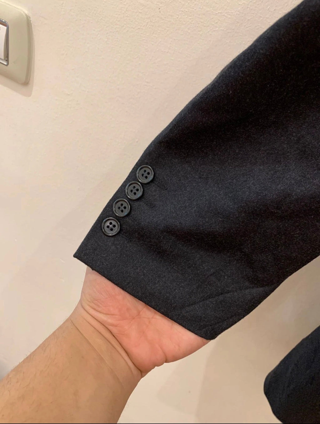 Vintage pure wool charcoal classic 3 button suit jacket blazer 42R