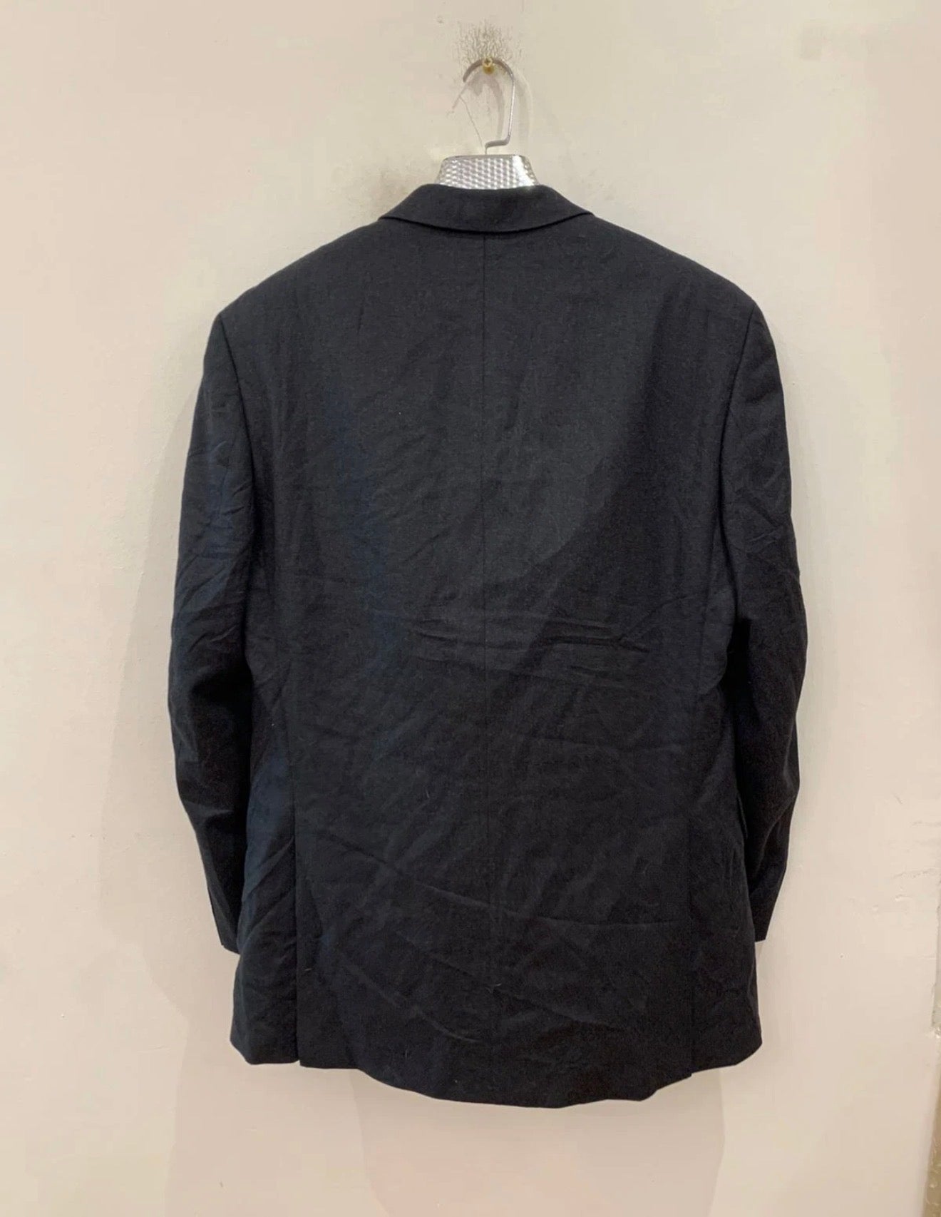 Vintage pure wool charcoal classic 3 button suit jacket blazer 42R