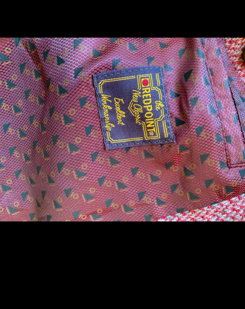 Vintage Alpaca wool blend tweed classic red burgundy gray jacket blazer 44R