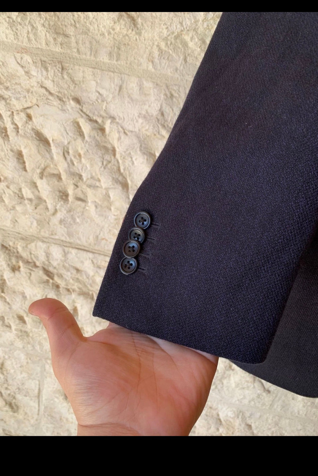 Vintage Desiree pure wool navy classic 3 button jacket blazer 40R