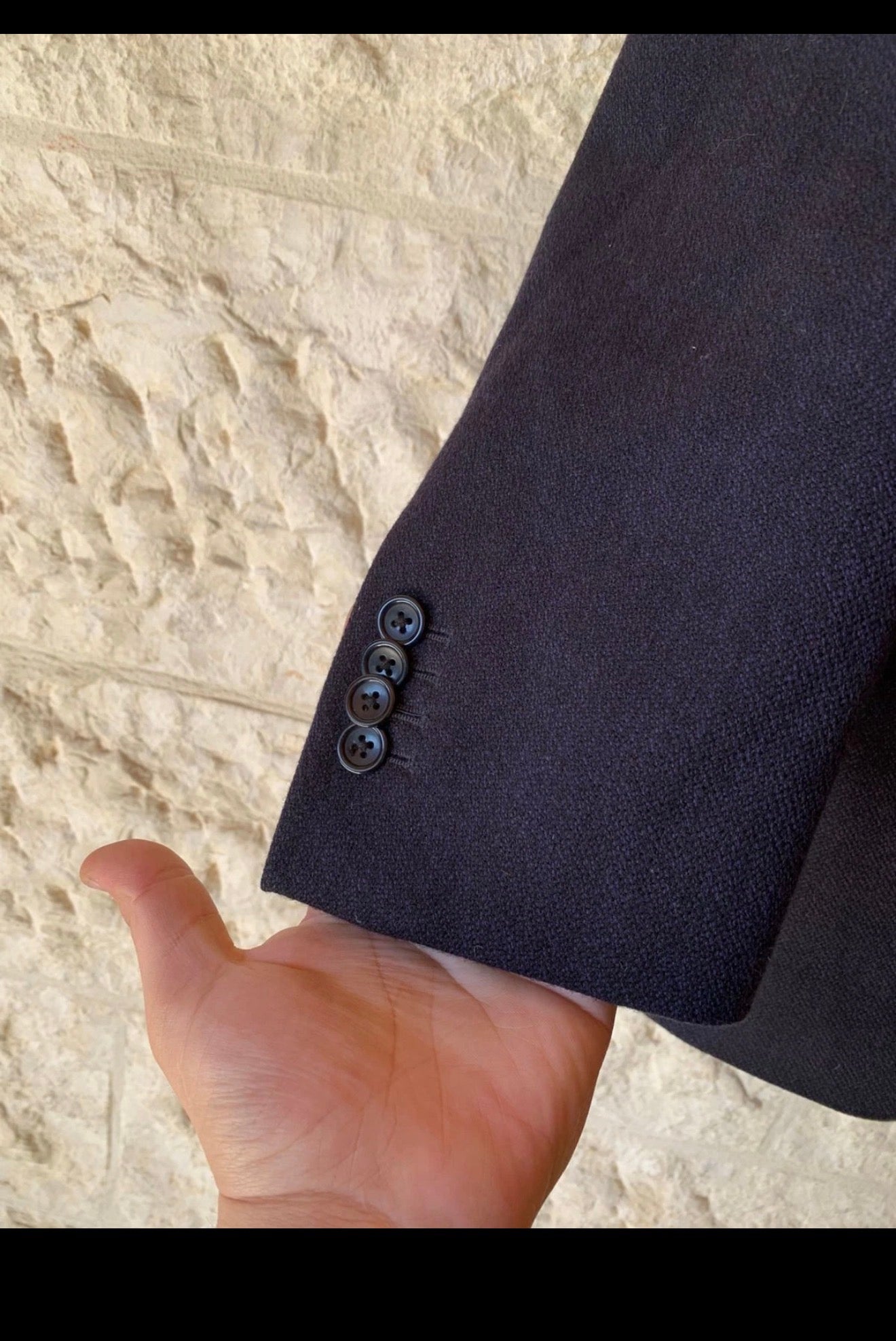 Vintage Desiree pure wool navy classic 3 button jacket blazer 40R