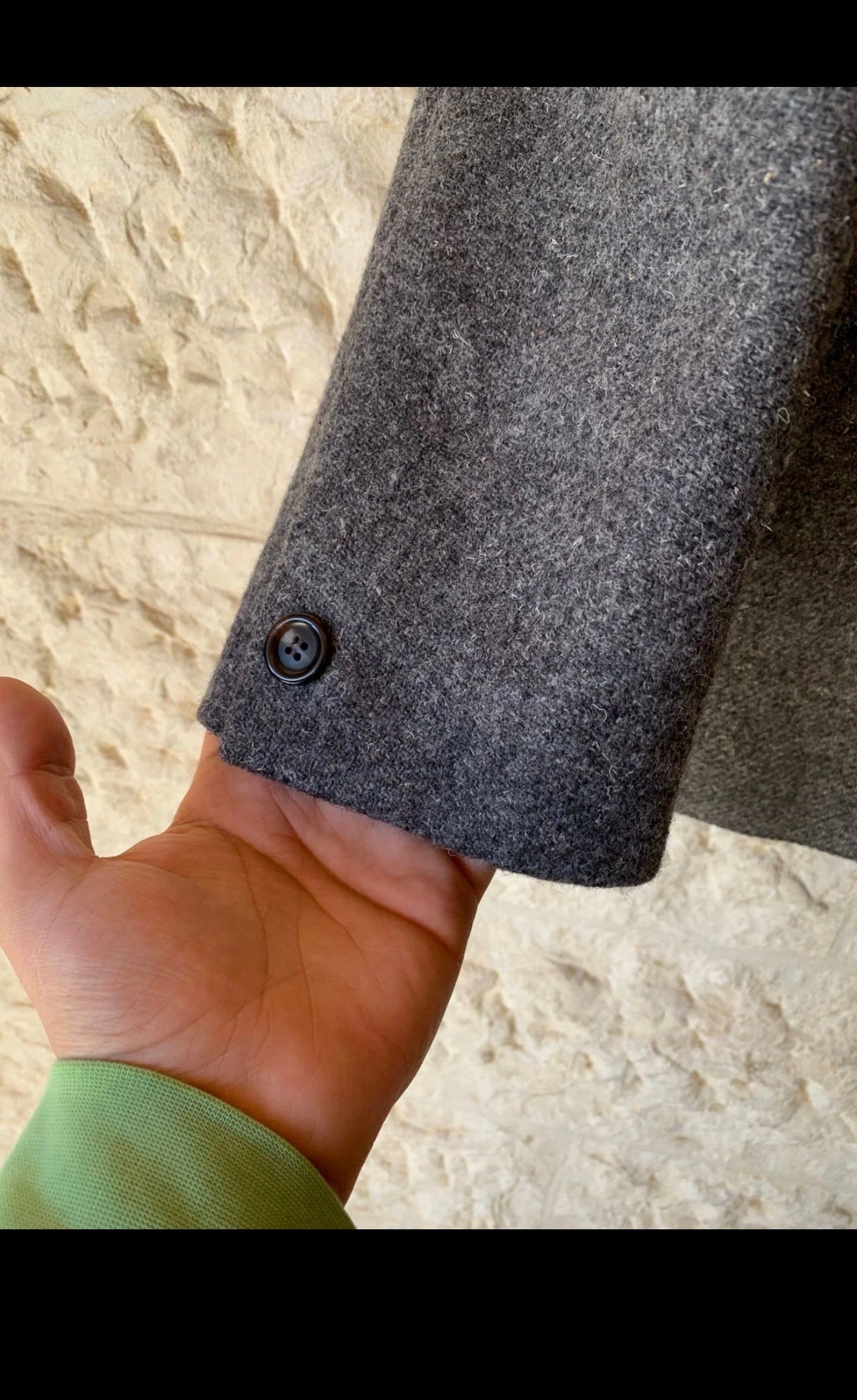 1970s Vintage pure wool handwoven tweed gray hunting jacket blazer 44R 44L