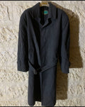 Vintage Henry Morell wool blend classic charcoal belted long over coat 44R