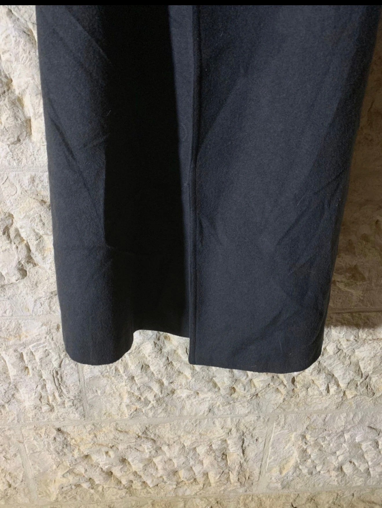 Vintage Henry Morell wool blend classic charcoal belted long over coat 44R