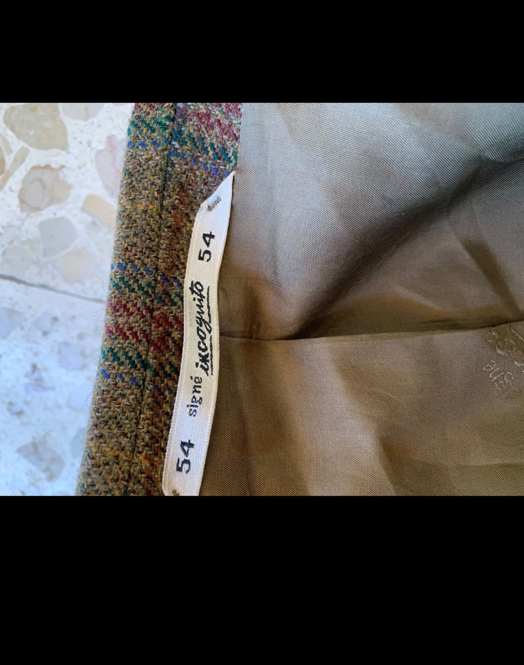Vintage pure wool soft tweed Windowpane green hunting jacket blazer 46R 46L XL