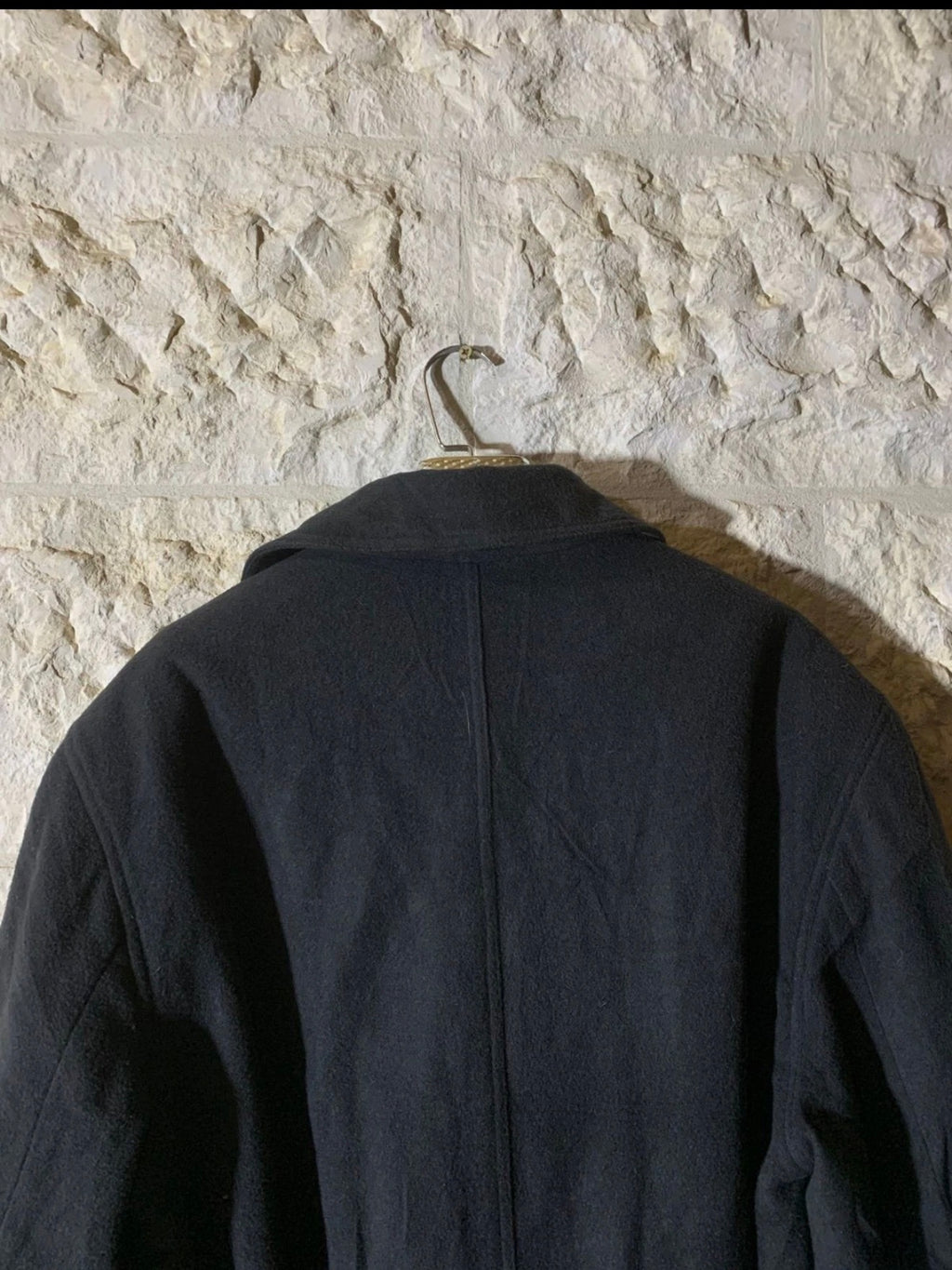 Vintage Henry Morell wool blend classic charcoal belted long over coat 44R