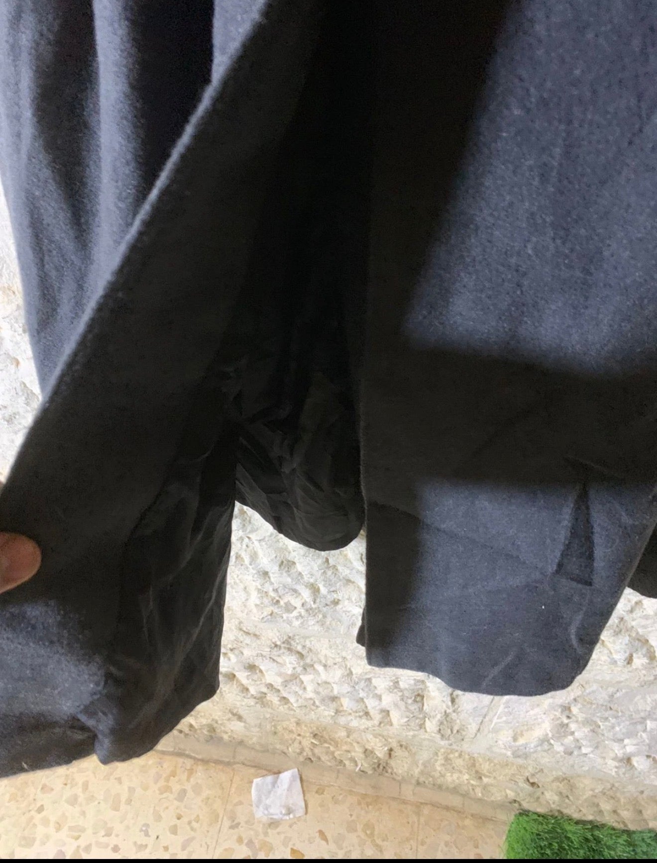 Vintage Henry Morell wool blend classic charcoal belted long over coat 44R