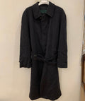 Vintage pure wool charcoal belted classic raglan over coat 48R 48L XL