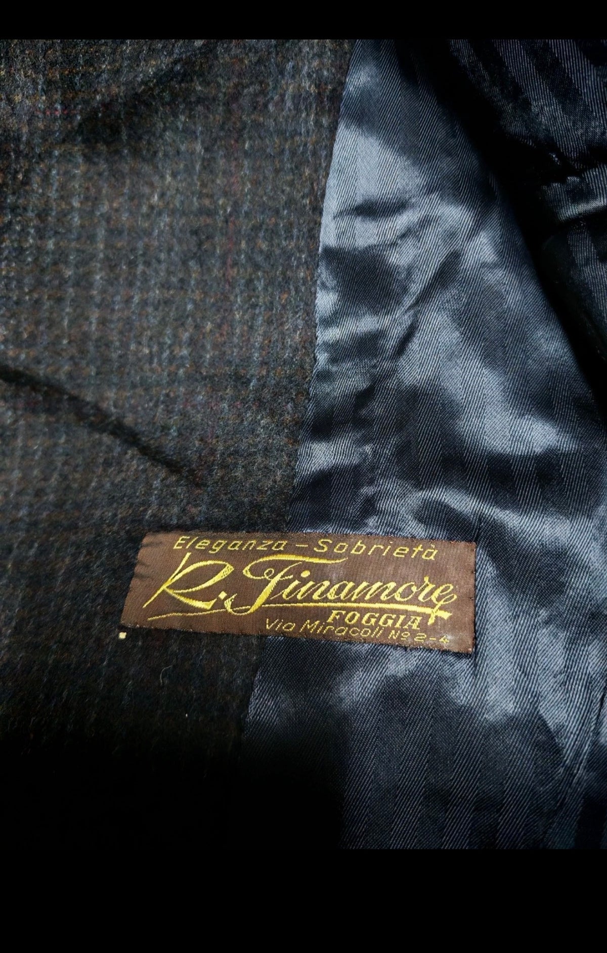 1950s vintage handtailored bespoke classic pure wool db brown over coat 44R 44S