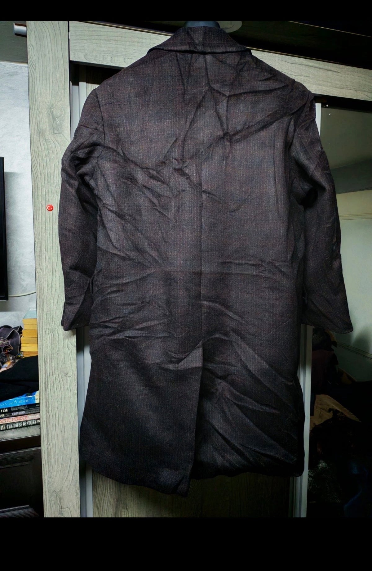 1950s vintage handtailored bespoke classic pure wool db brown over coat 44R 44S