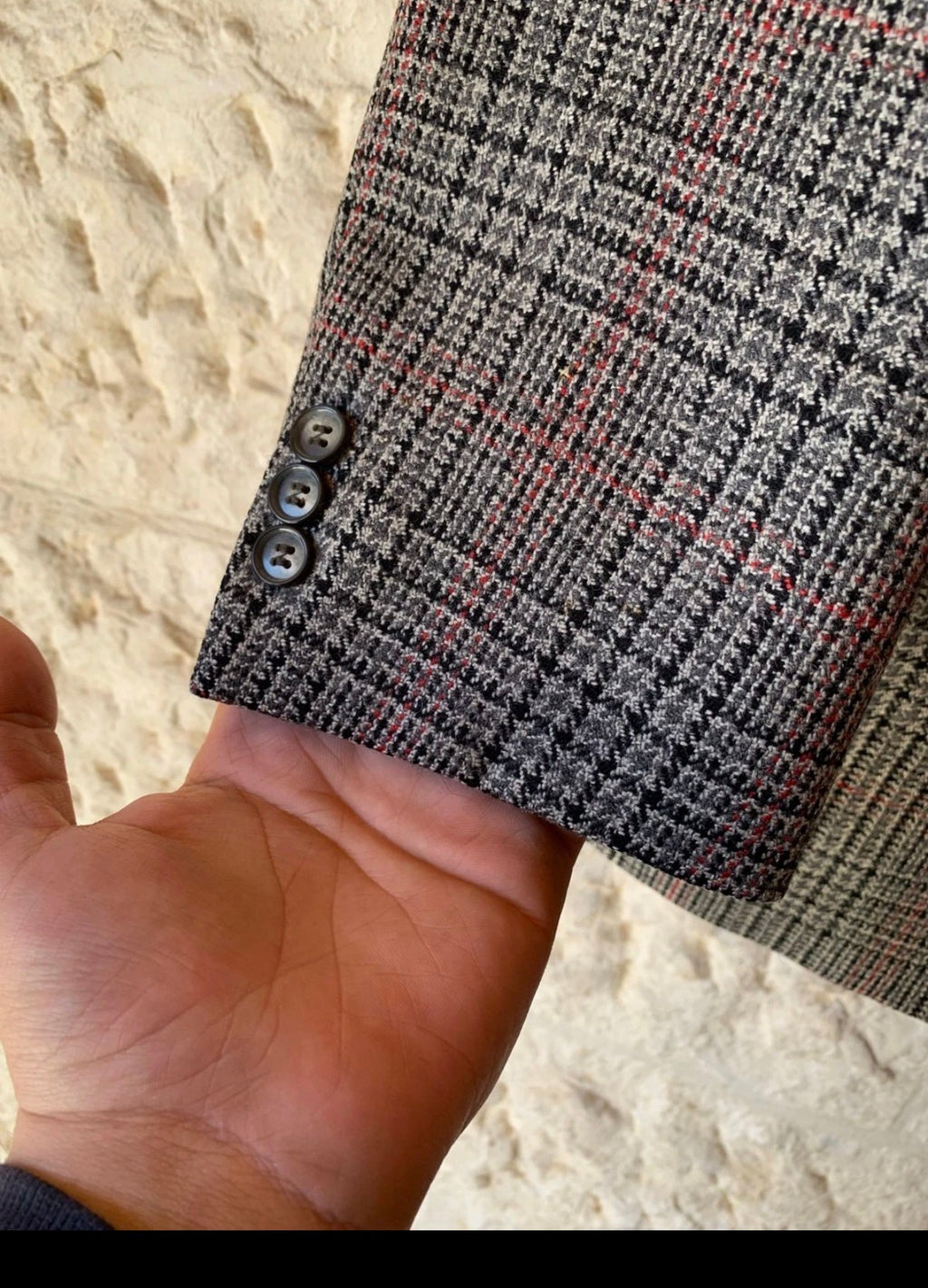 1970s Vintage pure wool handwoven tweed glen check hunting jacket blazer 40R