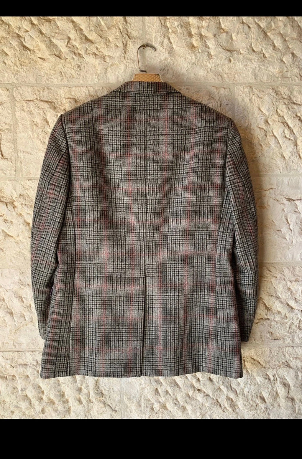 1970s Vintage pure wool handwoven tweed glen check hunting jacket blazer 40R