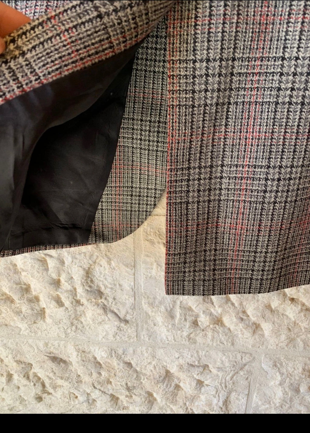 1970s Vintage pure wool handwoven tweed glen check hunting jacket blazer 40R